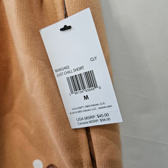 Volcom Just Chill Sweat Shorts Light Orange Size Medium - Picture 5 of 10